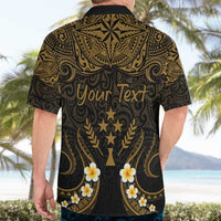 Personalised Kosrae Liberation Day Hawaiian Shirt Polynesian Tattoo and Plumeria Gold Color LT03 - Polynesian Pride