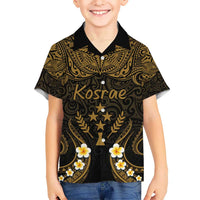 Personalised Kosrae Liberation Day Hawaiian Shirt Polynesian Tattoo and Plumeria Gold Color LT03 - Polynesian Pride