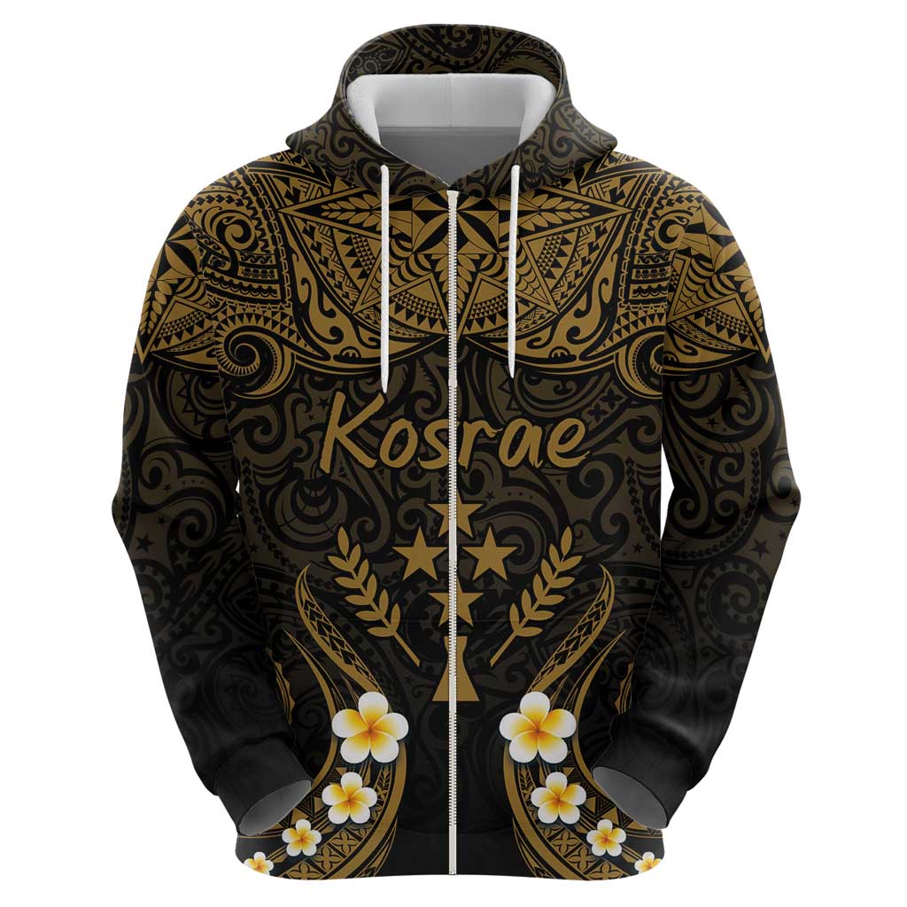Personalised Kosrae Liberation Day Hoodie Polynesian Tattoo and Plumeria Gold Color LT03 - Polynesian Pride