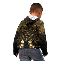 Personalised Kosrae Liberation Day Kid Hoodie Polynesian Tattoo and Plumeria Gold Color LT03 - Polynesian Pride