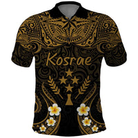 Personalised Kosrae Liberation Day Polo Shirt Polynesian Tattoo and Plumeria Gold Color LT03 Gold - Polynesian Pride