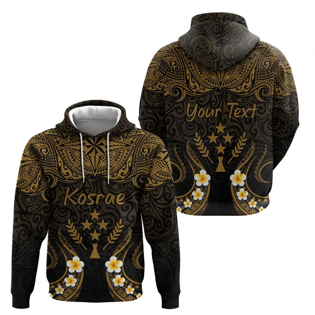 Personalised Kosrae Liberation Day Zip Hoodie Polynesian Tattoo and Plumeria Gold Color LT03 - Polynesian Pride