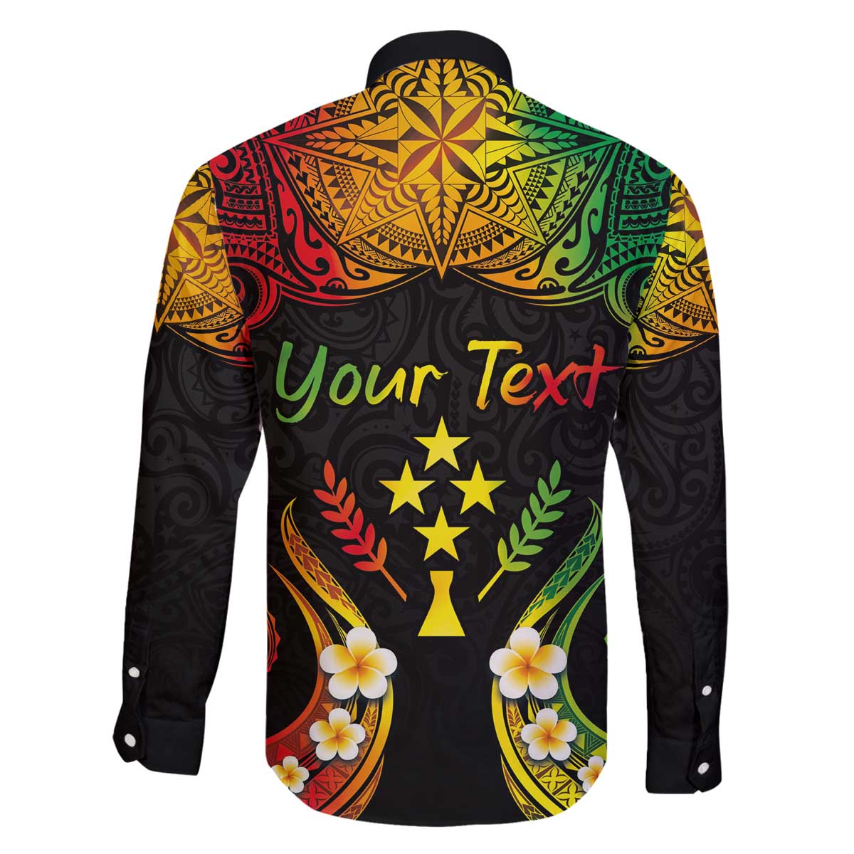 Personalised Kosrae Liberation Day Family Matching Puletasi and Hawaiian Shirt Polynesian Tattoo and Plumeria Reggae Color LT03 - Polynesian Pride