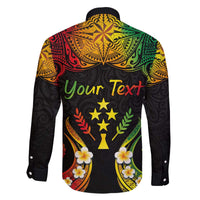 Personalised Kosrae Liberation Day Family Matching Puletasi and Hawaiian Shirt Polynesian Tattoo and Plumeria Reggae Color LT03 - Polynesian Pride