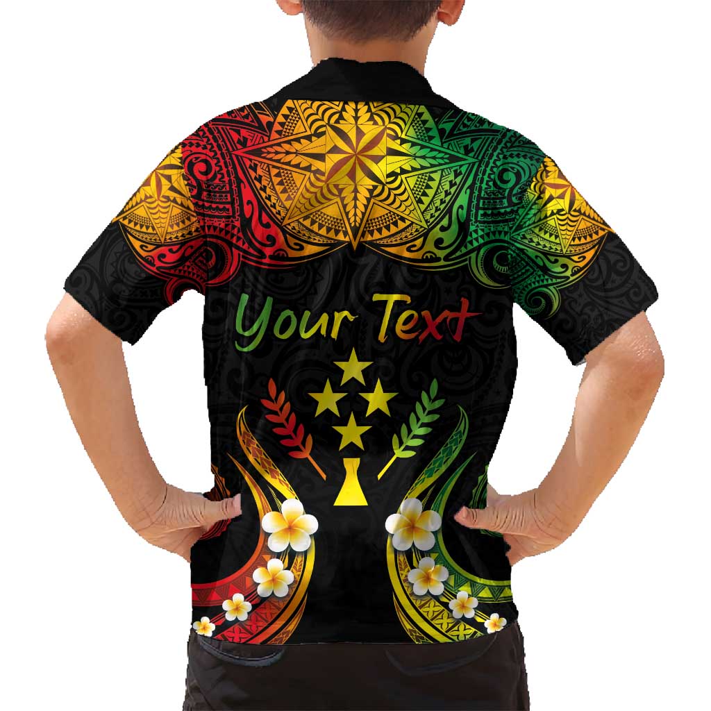 Personalised Kosrae Liberation Day Family Matching Summer Maxi Dress and Hawaiian Shirt Polynesian Tattoo and Plumeria Reggae Color LT03 - Polynesian Pride