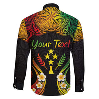 Personalised Kosrae Liberation Day Family Matching Tank Maxi Dress and Hawaiian Shirt Polynesian Tattoo and Plumeria Reggae Color LT03 - Polynesian Pride