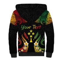 Personalised Kosrae Liberation Day Sherpa Hoodie Polynesian Tattoo and Plumeria Reggae Color LT03 - Polynesian Pride