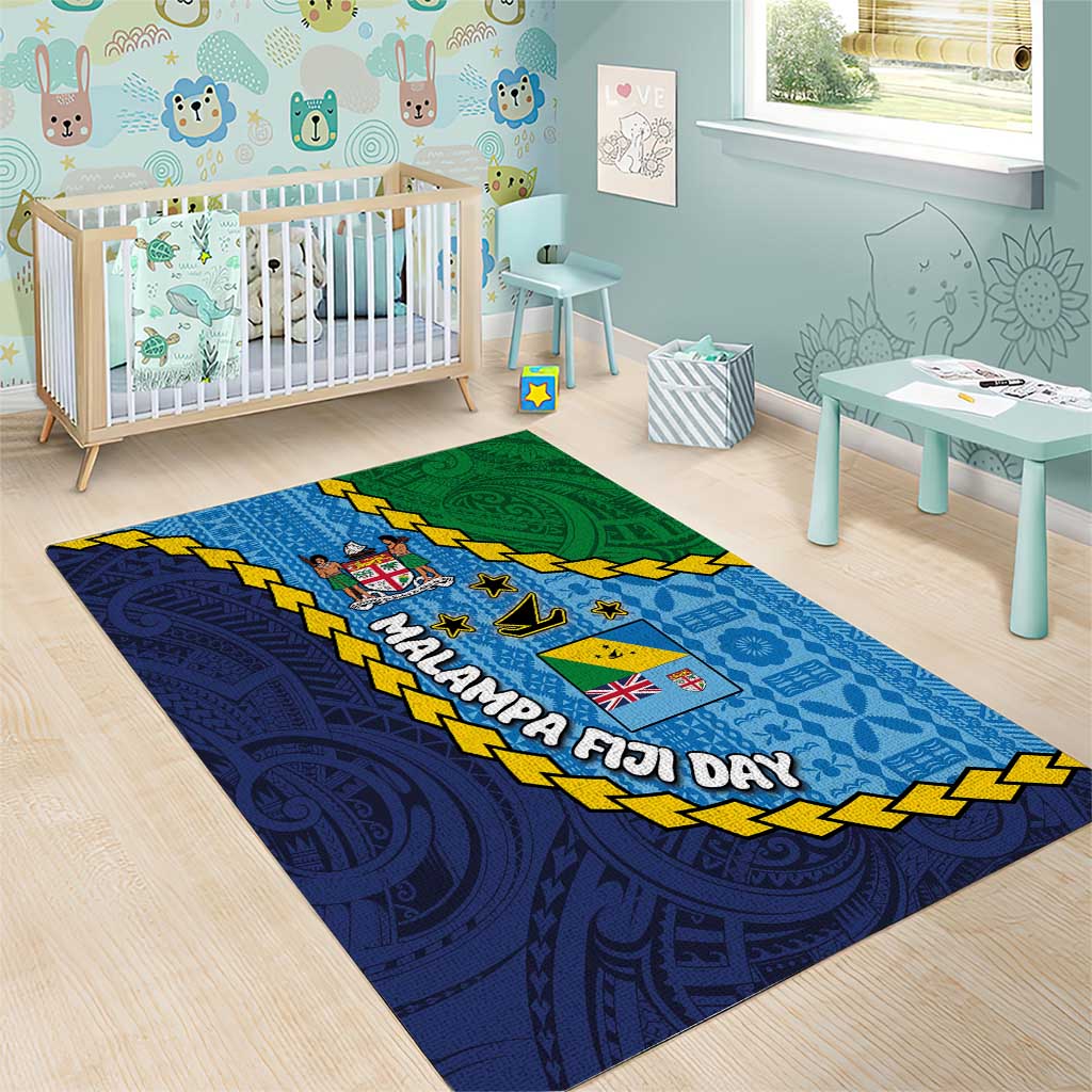 Malampa Fiji Day Area Rug National Symbols with Tapa Tribal and Polynesian Tattoo LT03 - Polynesian Pride
