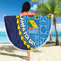 Malampa Fiji Day Beach Blanket National Symbols with Tapa Tribal and Polynesian Tattoo LT03 - Polynesian Pride
