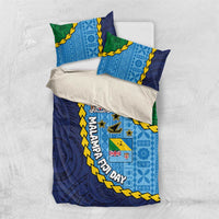 Malampa Fiji Day Bedding Set National Symbols with Tapa Tribal and Polynesian Tattoo LT03 US Twin 172cm x 218cm Blue - Polynesian Pride