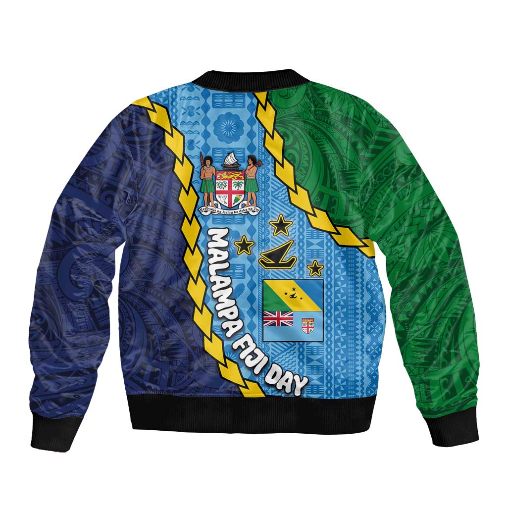 Malampa Fiji Day Bomber Jacket National Symbols with Tapa Tribal and Polynesian Tattoo LT03 - Polynesian Pride