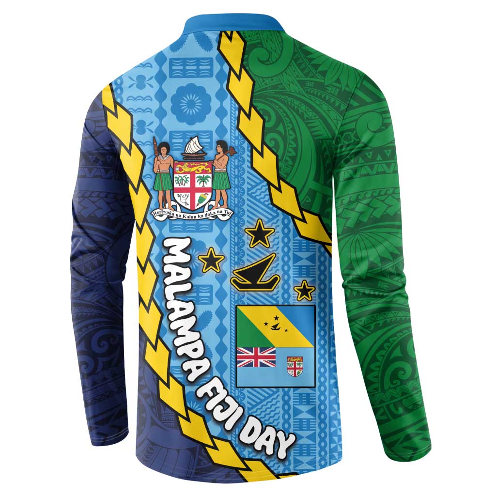 Malampa Fiji Day Button Sweatshirt National Symbols with Tapa Tribal and Polynesian Tattoo LT03 - Polynesian Pride