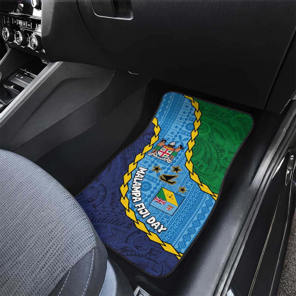 Malampa Fiji Day Car Mats National Symbols with Tapa Tribal and Polynesian Tattoo LT03 - Polynesian Pride