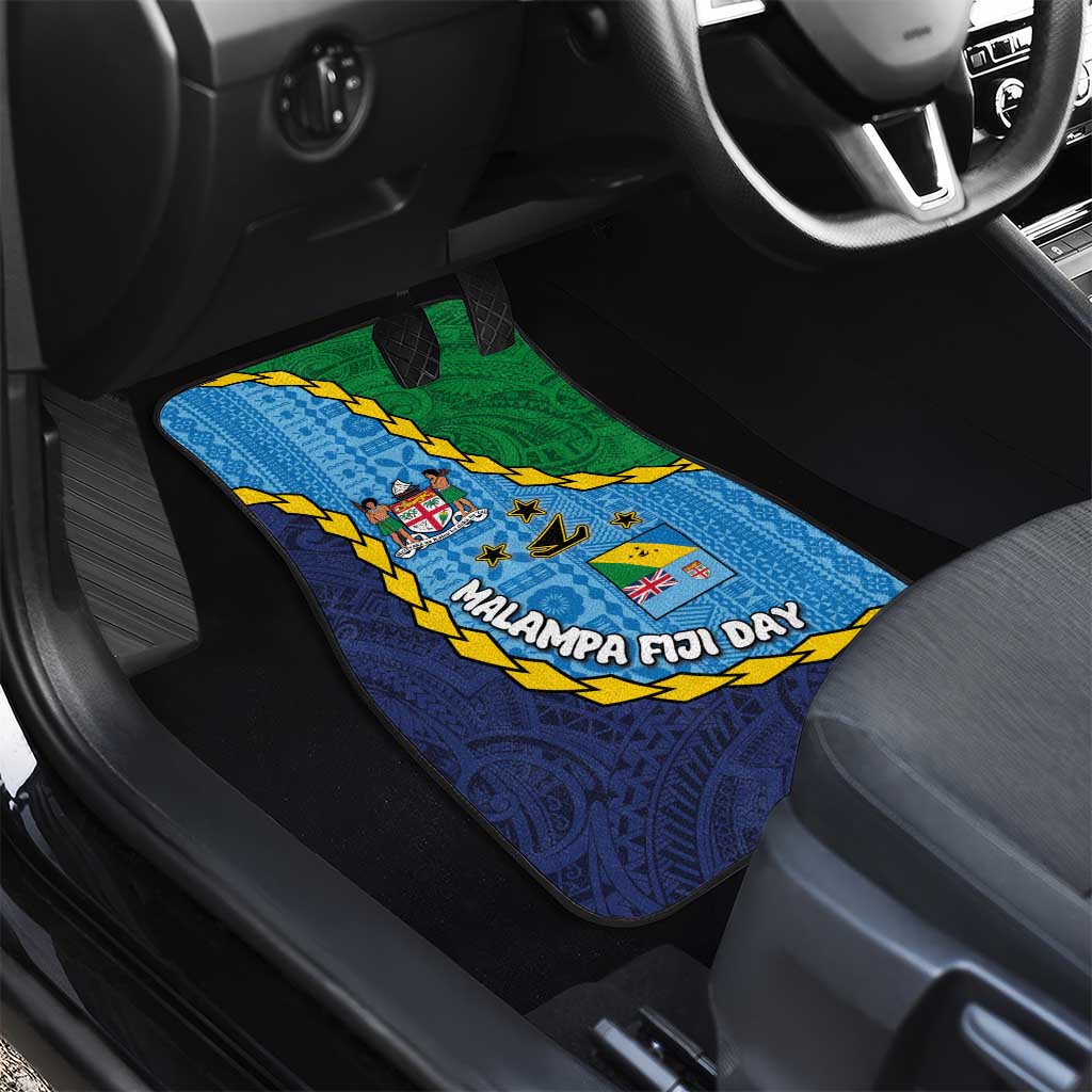 Malampa Fiji Day Car Mats National Symbols with Tapa Tribal and Polynesian Tattoo LT03 - Polynesian Pride