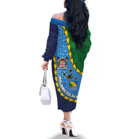 Malampa Fiji Day Family Matching Off The Shoulder Long Sleeve Dress and Hawaiian Shirt National Symbols with Tapa Tribal and Polynesian Tattoo LT03 - Polynesian Pride