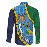 Malampa Fiji Day Family Matching Off Shoulder Short Dress and Hawaiian Shirt National Symbols with Tapa Tribal and Polynesian Tattoo LT03 - Polynesian Pride