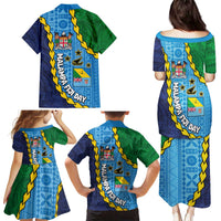 Malampa Fiji Day Family Matching Puletasi and Hawaiian Shirt National Symbols with Tapa Tribal and Polynesian Tattoo LT03 - Polynesian Pride