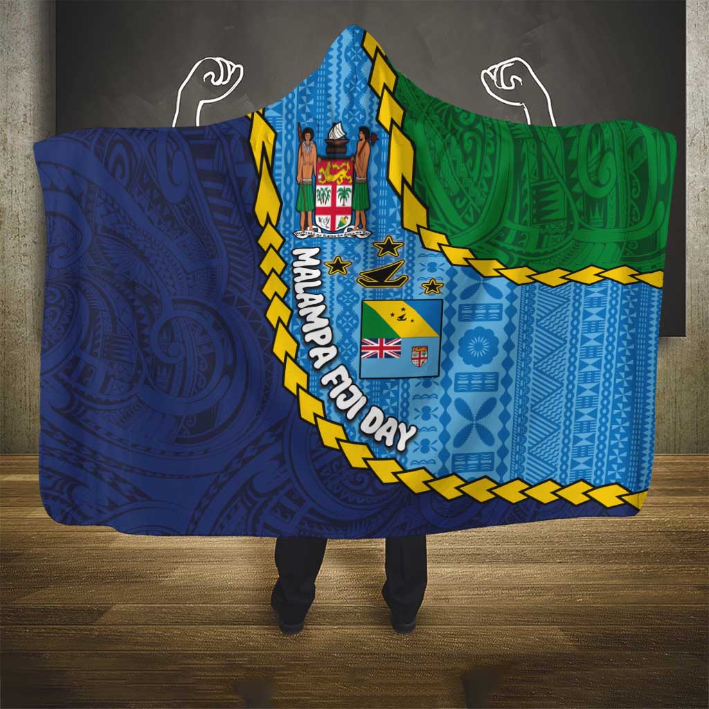 Malampa Fiji Day Hooded Blanket National Symbols with Tapa Tribal and Polynesian Tattoo LT03 - Polynesian Pride