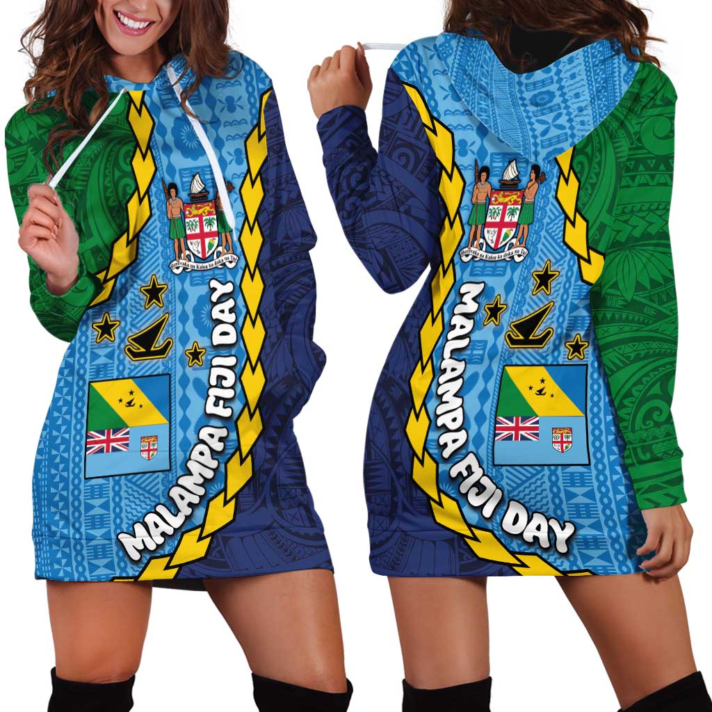 Malampa Fiji Day Hoodie Dress National Symbols with Tapa Tribal and Polynesian Tattoo LT03 - Polynesian Pride
