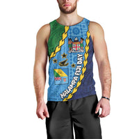 Malampa Fiji Day Men Tank Top National Symbols with Tapa Tribal and Polynesian Tattoo LT03 - Polynesian Pride
