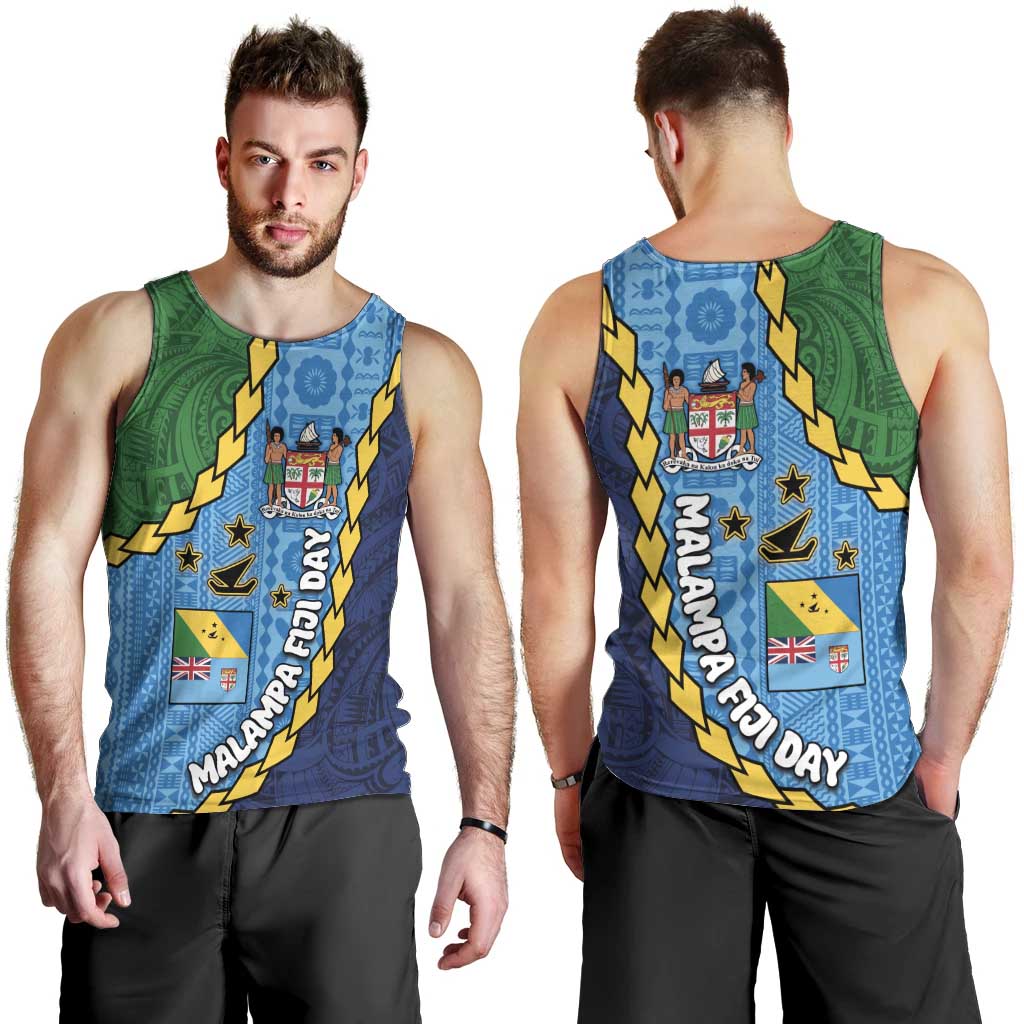 Malampa Fiji Day Men Tank Top National Symbols with Tapa Tribal and Polynesian Tattoo LT03 - Polynesian Pride