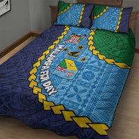 Malampa Fiji Day Quilt Bed Set National Symbols with Tapa Tribal and Polynesian Tattoo LT03 - Polynesian Pride