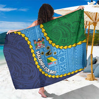 Malampa Fiji Day Sarong National Symbols with Tapa Tribal and Polynesian Tattoo LT03 One Size 44 x 66 inches Blue - Polynesian Pride