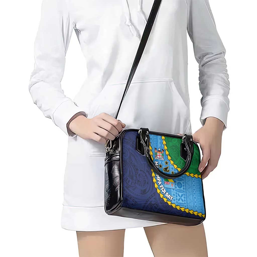 Malampa Fiji Day Shoulder Handbag National Symbols with Tapa Tribal and Polynesian Tattoo LT03 - Polynesian Pride