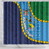 Malampa Fiji Day Shower Curtain National Symbols with Tapa Tribal and Polynesian Tattoo LT03 - Polynesian Pride