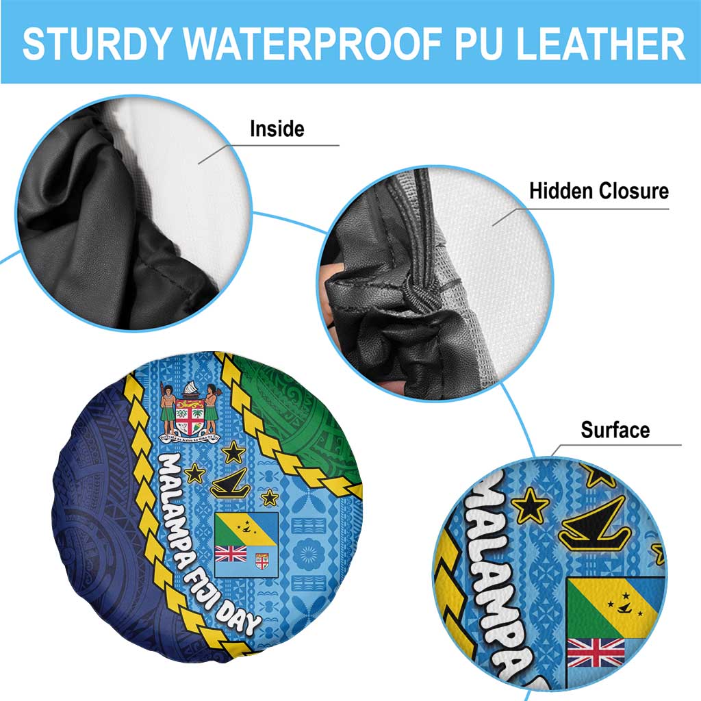 Malampa Fiji Day Spare Tire Cover National Symbols with Tapa Tribal and Polynesian Tattoo LT03 - Polynesian Pride