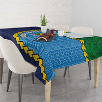 Malampa Fiji Day Tablecloth National Symbols with Tapa Tribal and Polynesian Tattoo LT03 - Polynesian Pride