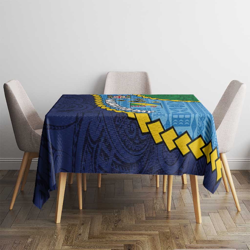 Malampa Fiji Day Tablecloth National Symbols with Tapa Tribal and Polynesian Tattoo LT03 - Polynesian Pride