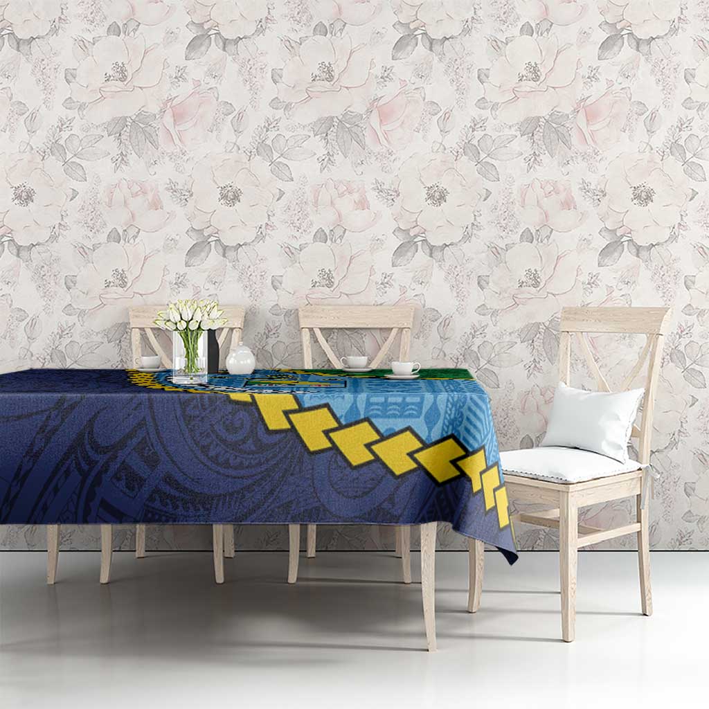 Malampa Fiji Day Tablecloth National Symbols with Tapa Tribal and Polynesian Tattoo LT03 - Polynesian Pride