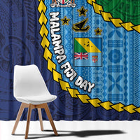 Malampa Fiji Day Window Curtain National Symbols with Tapa Tribal and Polynesian Tattoo LT03 - Polynesian Pride