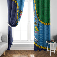 Malampa Fiji Day Window Curtain National Symbols with Tapa Tribal and Polynesian Tattoo LT03 - Polynesian Pride