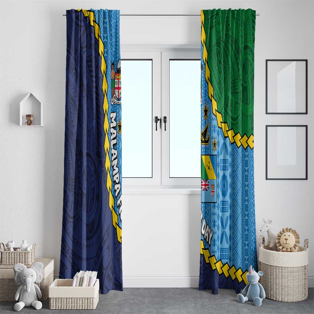 Malampa Fiji Day Window Curtain National Symbols with Tapa Tribal and Polynesian Tattoo LT03 - Polynesian Pride