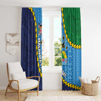 Malampa Fiji Day Window Curtain National Symbols with Tapa Tribal and Polynesian Tattoo LT03 - Polynesian Pride