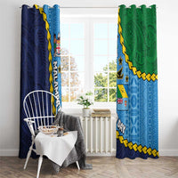 Malampa Fiji Day Window Curtain National Symbols with Tapa Tribal and Polynesian Tattoo LT03 - Polynesian Pride