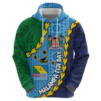 Malampa Fiji Day Zip Hoodie National Symbols with Tapa Tribal and Polynesian Tattoo LT03 - Polynesian Pride