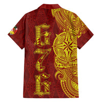 Tonga 676 Ngatu Tribal Tattoo Family Matching Off Shoulder Maxi Dress and Hawaiian Shirt LT03 - Polynesian Pride