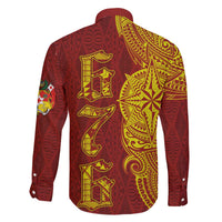 Tonga 676 Ngatu Tribal Tattoo Family Matching Off Shoulder Short Dress and Hawaiian Shirt LT03 - Polynesian Pride