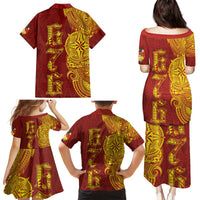 Tonga 676 Ngatu Tribal Tattoo Family Matching Puletasi and Hawaiian Shirt LT03 - Polynesian Pride