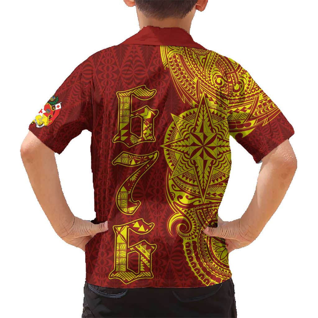Tonga 676 Ngatu Tribal Tattoo Family Matching Short Sleeve Bodycon Dress and Hawaiian Shirt LT03 - Polynesian Pride