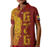 Tonga 676 Ngatu Tribal Tattoo Kid Polo Shirt LT03 Kid Red - Polynesian Pride