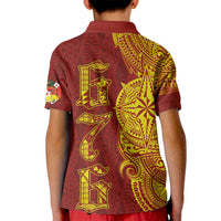 Tonga 676 Ngatu Tribal Tattoo Kid Polo Shirt LT03 - Polynesian Pride