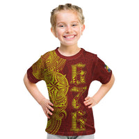 Tonga 676 Ngatu Tribal Tattoo Kid T Shirt LT03 Red - Polynesian Pride