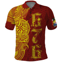 Tonga 676 Ngatu Tribal Tattoo Polo Shirt LT03 Red - Polynesian Pride