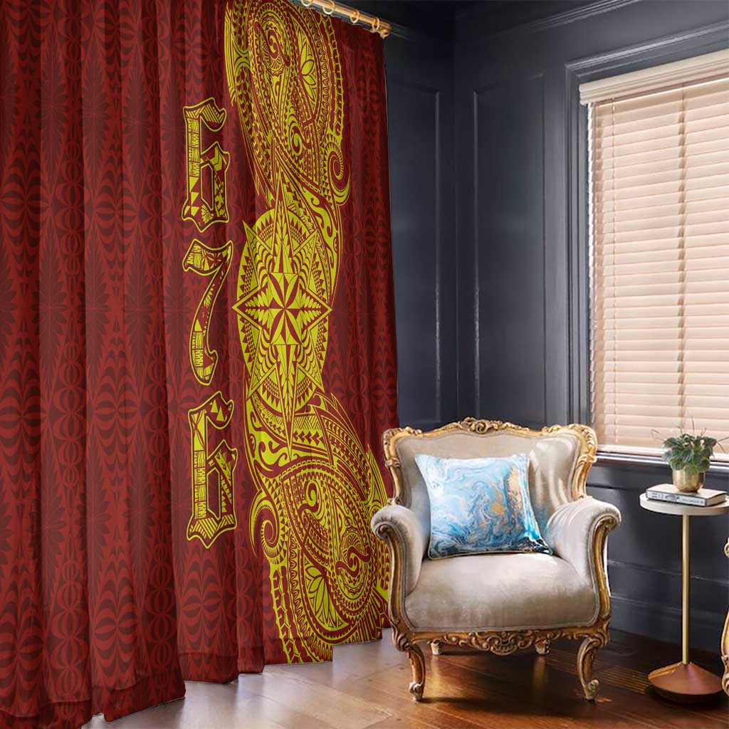 Tonga 676 Ngatu Tribal Tattoo Window Curtain