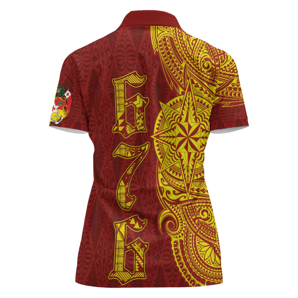 Tonga 676 Ngatu Tribal Tattoo Women Polo Shirt
