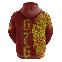 Tonga 676 Ngatu Tribal Tattoo Zip Hoodie LT03 - Polynesian Pride